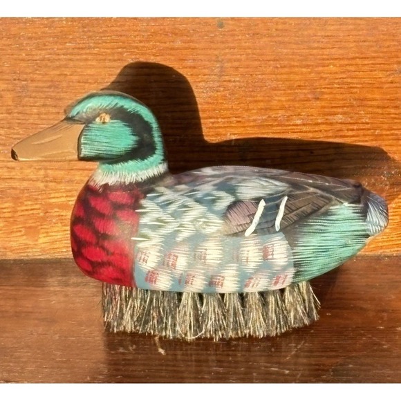 The Unbranded Brand Other - Vintage Hand Carved Hand Painted Duck Lint Brush For Clothes Coats Shoes New